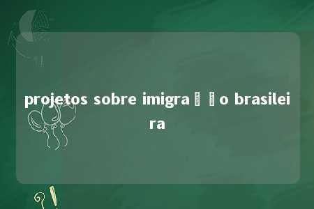 projetos sobre imigração brasileira