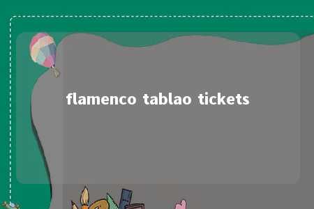 flamenco tablao tickets