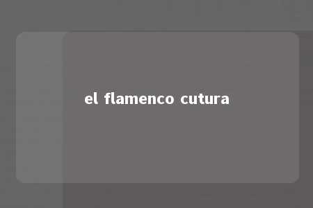 el flamenco cutura