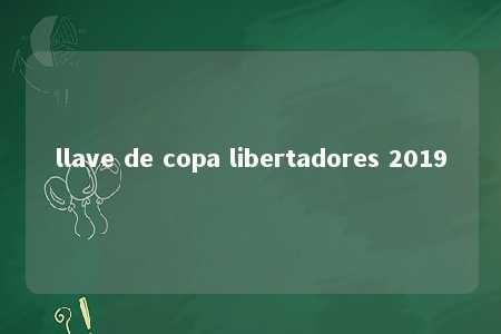 llave de copa libertadores 2019