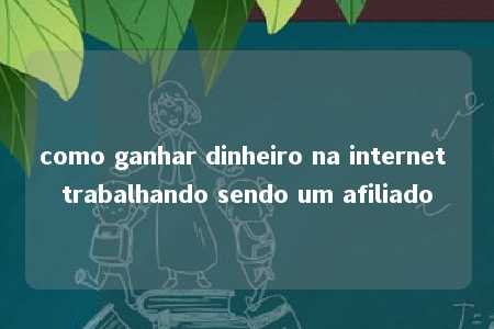 como ganhar dinheiro na internet trabalhando sendo um afiliado