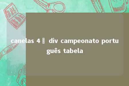 canelas 4º div campeonato português tabela