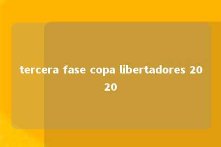 tercera fase copa libertadores 2020