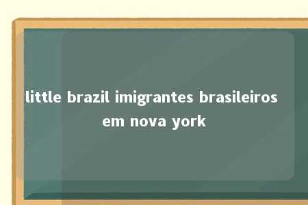 little brazil imigrantes brasileiros em nova york