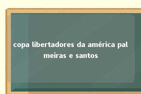 copa libertadores da américa palmeiras e santos