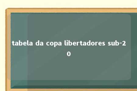 tabela da copa libertadores sub-20