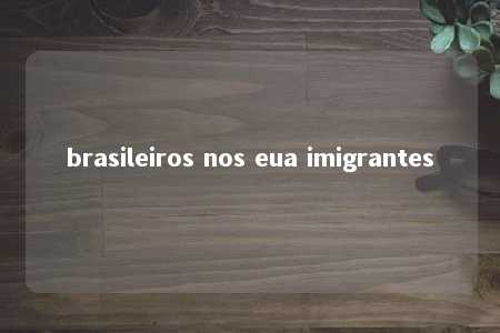 brasileiros nos eua imigrantes