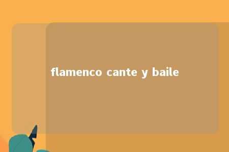 flamenco cante y baile