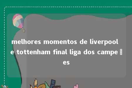 melhores momentos de liverpool e tottenham final liga dos campeões