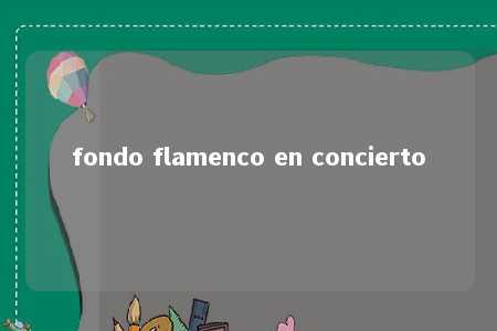 fondo flamenco en concierto