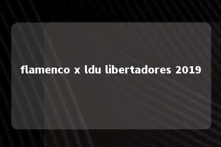 flamenco x ldu libertadores 2019