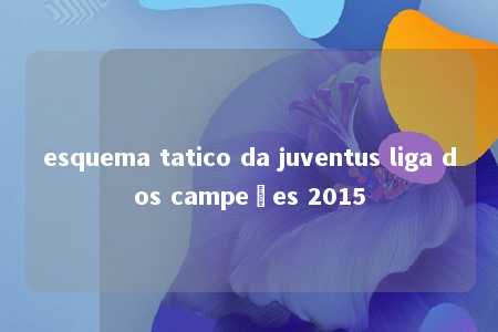 esquema tatico da juventus liga dos campeões 2015