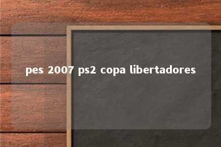 pes 2007 ps2 copa libertadores