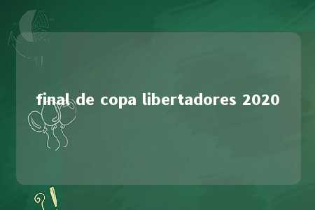 final de copa libertadores 2020