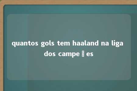 quantos gols tem haaland na liga dos campeões