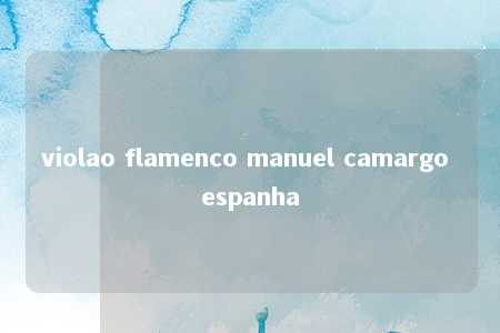 violao flamenco manuel camargo espanha